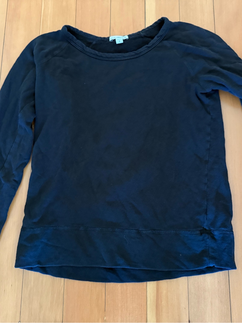 James Perse Black Raglan Sweatshirt
